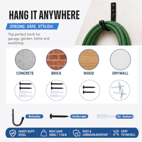 Heavy Duty Metal Wall Hooks Garage Organization Storage Hooks