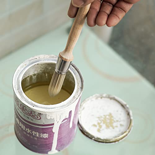 3 Pack Trim Edge Paint Brushes, Round Small Paint Brush for Walls Touch Up