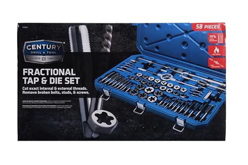 Century Drill & Tool 98958 Fractional Tap & Die Set, 58 Piece - size: 58-Piece