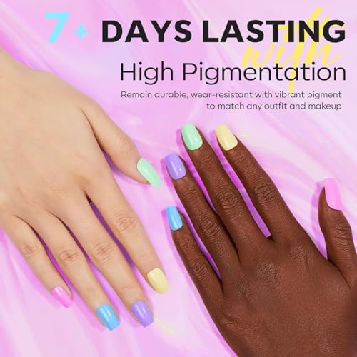 modelones Quick Dry Nail Polish Set, 6 Colors Macaron Pastel Pink - color: A07-Macaron