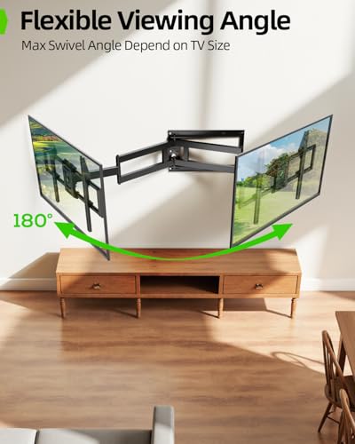 USX Mount Long Arm TV Wall Mount for Most 50-100 inch TV 40 Inch Extension Full Motion TV Mount，Pre-Assembled Wall Mount with Swivel and Tilt Up to 150lbs Fits 8″/12″/16″/24″ Studs VESA 900x600mm - size: 50-100inch