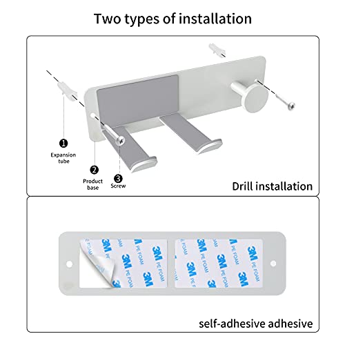 FLE Adhesive Hair Dryer Holder Blow Dryer Wall Mount Bathroom Rack White - color: White