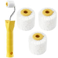 Mini Paint Roller Set 4/5 inch Small Paint Rollers for Touch Up Trim Edge and Corner Professional Extra Small Paints Wool Brushes with 1 Handle and 4 Rollers Tiny Painting Tool