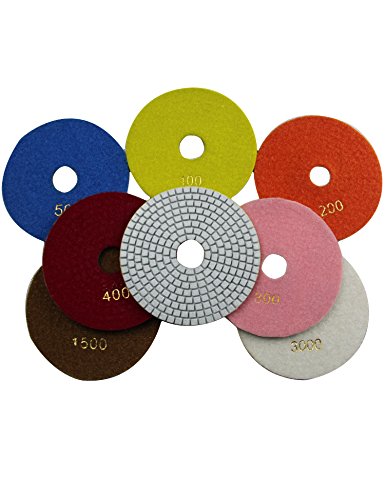 Wet 6" 7-Step Diamond Polishing Pads Flexible Sanding Tools Discs Buff - size: 6 Inch