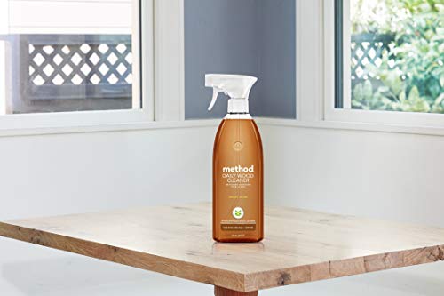 Method Daily Wood Cleaner, Plant-Based Formula that Cleans Shelves, Tables, and Other Wooden Surfaces While Removing Dust & Grime, Almond Scent, 828 ml Spray Bottles, Packaging May Vary (Pack of 2) - size: 28 Fl Oz (Pack of 2)