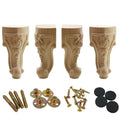 WEICHUAN Solid Wood Replacement Furniture Sofa Couch Legs 10 inch Set of 4 - size: 10"