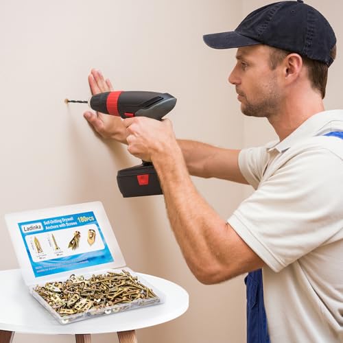 180 PCS Self-Drilling Drywall Anchors KIT - 90 Metal Winged Zinc Plated Drywall Anchors and 90 Screws for Sheetrock, Gypsum Board, Hollow Walls - No Drill Needed