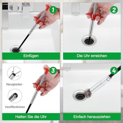 5 Pcs Hair Drain Clog Remover Tool,Hair snake Tool Opener