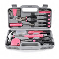 62-Piece Household Tool Kit with Pink Storage Case, Home Repair Tool Set with Hammer, Pliers, Screwdrivers, Hex Keys, Tape Measure, Utility Knife and Scissors for DIY, Apartment, Dorm and Office