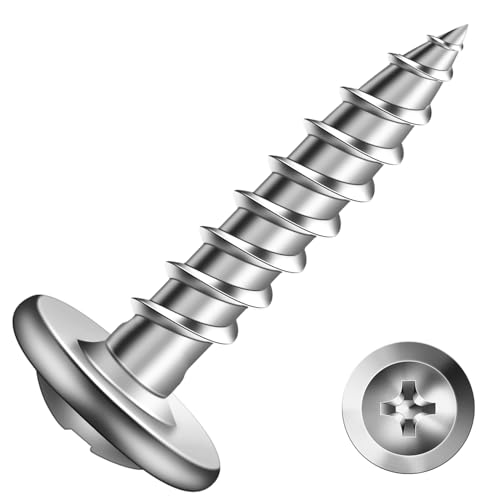 #8 x 3/4" Wood Screw 500Pcs 410 Stainless Steel Standard Thread Truss Head Fast Self Tapping by SG TZH - color: Silver - Stainless Steel, size: #8 x 3/4"