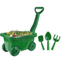 Kids Gardening Tools with Outdoor Yard Wheelbarrow Set Toys, Ages 3+ | Shovel Rake and Trowel, Summer Outdoor Weeds Yard Digging Play, Easter Birthday Gift for Boys Girls Age 3+Years Old - color: Green-4pcs