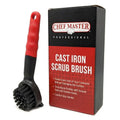Cast Iron Scrub Brush with Heavy Duty Scraper - Nylon Bristles Dish Scrubber for Pans, Skillets and Woks – Kitchen Cleaner Removes Grime, Grease, Food Build Up - 90058 by Chef Master