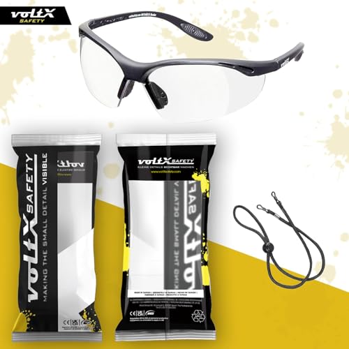 voltX CONSTRUCTOR Clear Full Lens Reading Safety Glasses +2.5 Dioptre - color: Clear, size: +2.5 Dioptre