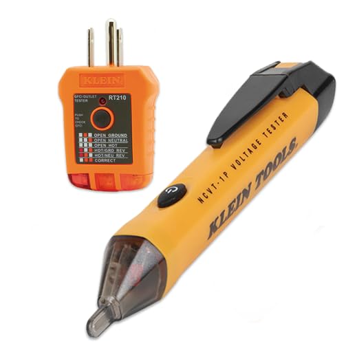 Klein Tools 80025 Outlet Tester Kit with GFCI Tester and Non-Contact Voltage Test Pen, 2-Piece - size: 2-Piece Tester Kit