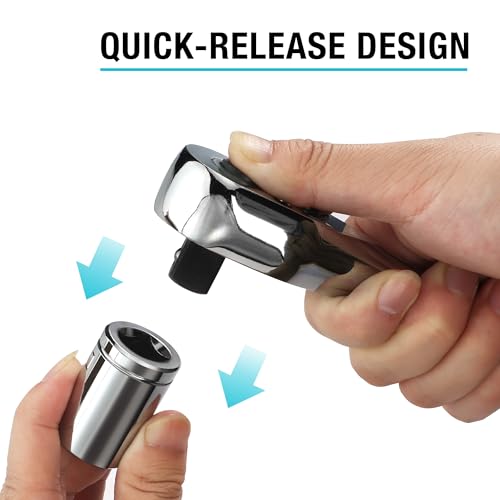 DURATECH 3-Piece Drive Ratchet, 90-Tooth Quick-Release Ratchet Wrench - size: Combo Kit (Plastic Tray)