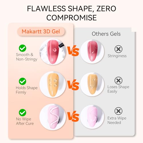 Makartt 3D Gel Nail Art, 15g Sculpting Gel for Molding and Drawing DIY - color: A01-Clear