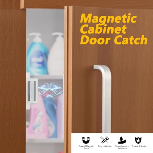 Cabinet Magnetic Catch FNFAI 16 Pack White Cabinet Door Magnetic Latch - color: White