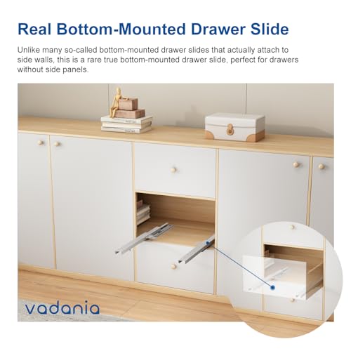 VADANIA #BK54 16" Undermount Drawer Slide, Soft Close - size: 16 Inch, style: Soft Close