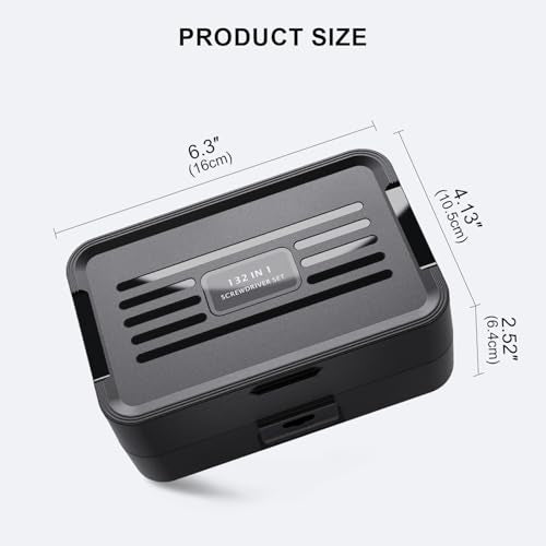 Mini Precision Screwdriver Set with Color-coded Identification, 132 in 1 Micro Magnetic Repair Tool Kits with Storage Box, 108 Bits,Small Manual Screw Driver Toolkits for iPhone/Mac/iPad/Table - color: Black