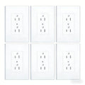 ZEFTV 6 Pack Duplex Outlet Covers Wall Plates 1-Gang Switch Outlet Electrical Cover Plate Unbreakable Thermoplastic Faceplate for Light Receptacle Outlet Switch, White - color: Single Outlet, size: 6 Pack