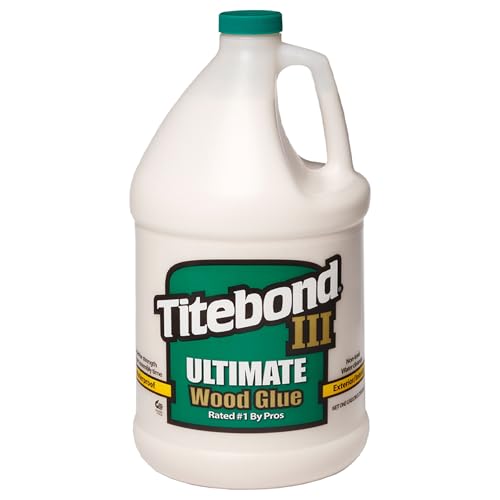 Titebond III Ultimate Wood Glue 1 Gal. (2 Pack) – Premium Professional Woodworking Adhesive, Waterproof, Strong Initial Tack, Interior/Exterior Use, Easy Water Cleanup – 1416 - size: 128 Fluid Ounce (2 Pack)
