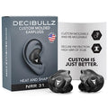 Decibullz Custom Molded Ear Plugs, 31dB NRR Shooting Ear Protection (Black) - color: Black