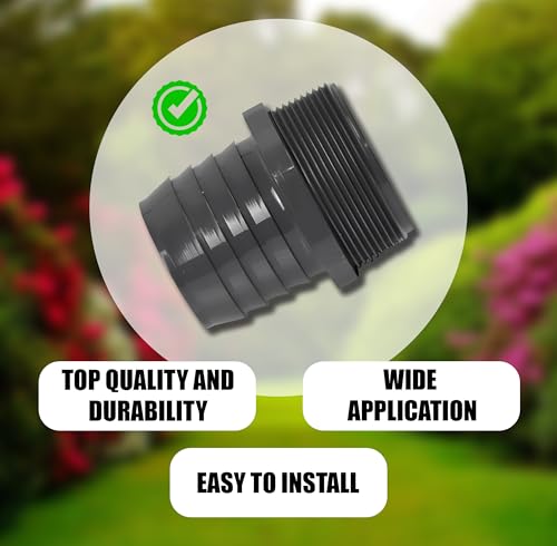 2 Inch PVC Barbed Hose Connector - 2" Barbed Insert x 2" MNPT SCH 40-Garden Hose Fittings - Barbed Connector Hose Adapter Fitting For Water Hose - size: 2" Barbed Insert x 2" MNPT, style: Adapter