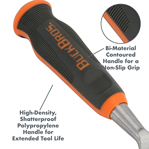 Buck Bros. 74719 Wood Chisel, 2" (50MM) for Carpentry and Wood Working, Resharpenable High Carbon Steel Blade with Non-Slip Handle for Trimming, Shaping, and Detail Work - style: 2 Inch