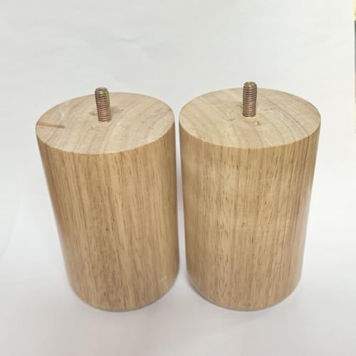 Wood Furniture Legs 4 inch Big Wooden Sofa Cabinet Couch Loveseat Feet Cylinder Style Furniture Legs for Sofa Bed DIY Replacement Feet Set of 4 (4.7 Inch) - size: 4.7 Inch