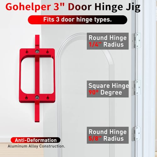 3" Fixed Size Door Hinge Jig for Door and Jamb, Aluminum Alloy - size: 3 in
