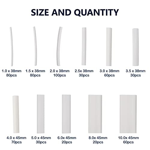 ASHINER 580PCS Durable Heat Shrink Tubing Kit - Ideal for Electric Insulation and Repairs with Convenient Storage Case, White - color: White
