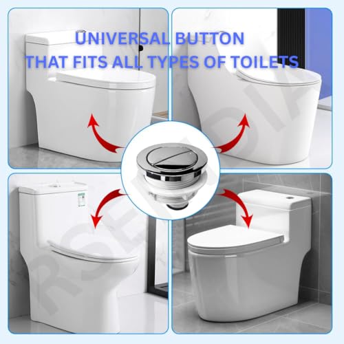 48 mm Dual Flush Valve Replacement Button,topper,pusher for Glacier Bay,AquaSource and other Dual Flush Toilets Designed for Tank Lid Mount,Half/Full Flush mechanism with 304 Steel Spring