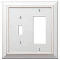 Amerelle 4040TRDW Savannah Wallplate, 1 Toggle / 1 Rocker, Wood, Distressed White, 1-Pack - color: Distressed White, size: 1 Toggle / 1 Rocker