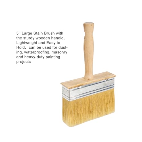 5 Inch Deck Brush for Wood Stain, Wide Paint Brushes for Walls, Limewash