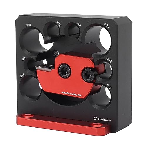 AUNMAS Adjustable Dowel Maker Jig, 8 Hole Sizes Aluminum Alloy Woodworking Tool for 8mm to 20mm Dowels Hardened Steel Holes Strong Joints Portable Project Use with Accessory Kit