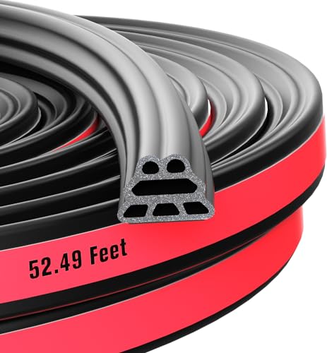 Car Door Seal Strip 3-Layer Pyramid Self Adhesive Rubber 52.49 Ft - size: Pyramid 52.49Ft