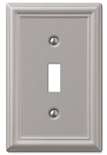 Amerelle 149TBN Chelsea Wallplate, 1 Toggle, Steel, Brushed Nickel, 1-Pack - color: Brushed Nickel, size: 1 Toggle