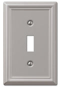 Amerelle 149TBN Chelsea Wallplate, 1 Toggle, Steel, Brushed Nickel, 1-Pack - color: Brushed Nickel, size: 1 Toggle