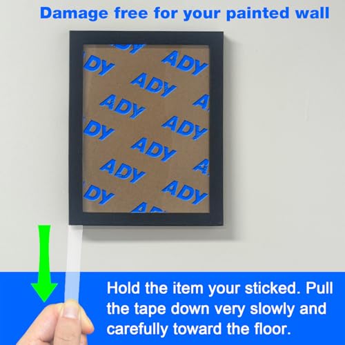 ADY Double Sided Tape Removable,Clear Picture Hanging Strips for Wall Mounting No Residue, Damage-Free - color: transparent