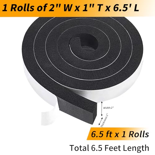 Air Conditioner Window Seal-1 Roll, 2 Inch Wide X 1 Inch Thick - size: 2"(W) x 1"(T) x 6.5'(L)