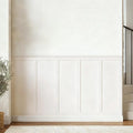 Board and Batten Wall Panel Kit,Paintable Wainscoting Panels Easy Install for Bedroom Living Room Hallway, Covers 94" x 54" Molding Trim Slat with Edge Strip, Paintable White