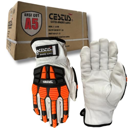 Cestus 3219, Goatskin Leather Impact Gloves, ANSI Cut A5 - size: Medium