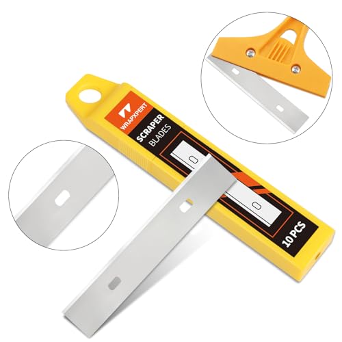 WRAPXPERT Scraper Blade 4 inch 100pcs Replacement Razor Blades for Cleaning Glass Wall Windows Stove