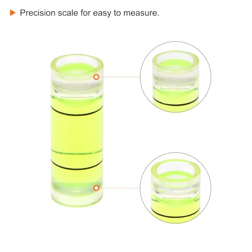 HARFINGTON 6pcs Small Cylindrical Bubble Level Vials 8x22mm PMMA Mini Horizontal Bubble Spirit Level Measuring Layout Tools for RV TV Picture Frame Hanging Tool Leveler - size: 8x22mm