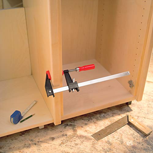BESSEY GSCC4PK-C Clamp Set for Woodworking, F-style with Wood Handle, Replaceable Pads, 2 x 6 In and 2 x 12 In, 600 lb, Red/Black/Silver - size: 2 x 6 IN and 2 x 12 In., style: 600 lb (Set of 2)