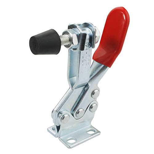 2Pack Toggle Clamp, 500 lbs Holding Capacity, 225D Quick Release Horizontal Clamps w/Antislip Rubber Pressure Tip for Woodworking Jigs and Fixtures, Welding, Drill Press, Crosscut Sled - style: 225D, 2PK