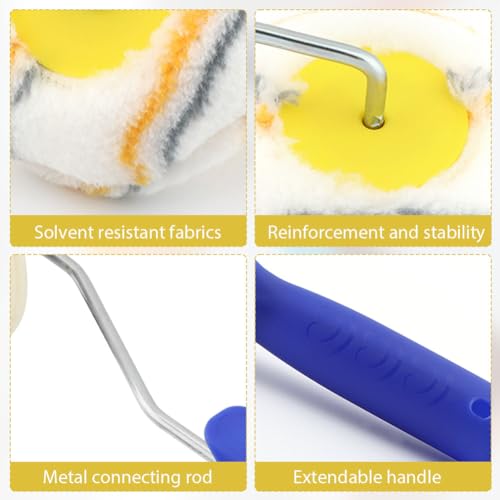 Corner Edger Paint Roller Kit Including 4 Pcs Drywall Corner Tool 4 Inch Paint Roller, Paints Edger Corner-Paint-Roller Tool for Home Office Wall Painting Decoration