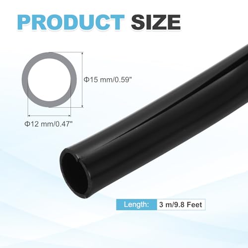 MECCANIXITY 3 m Split Silicone Cable Sleeve Tubing, ID 12mm Black Split Silicone Tube Cord Organizer Wire Shielding Sheathing Wrap for USB Charge Power Cord Audio Video Cable - color: Black, size: 12mm*3m