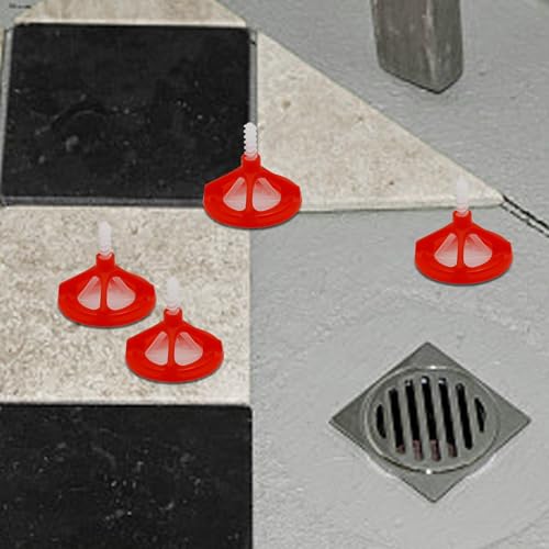 Tile Leveling Kit Tile Leveling System Clips Tile Anti-Loosening and Spacing System Kit (1/16"-300pcs White Base Tile Spacers + 100pcs Red Cap) - size: 1/16"-300pcs White Base + 100pcs Red Cap