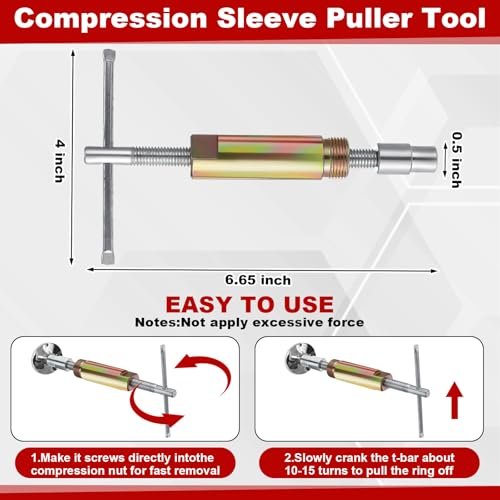 4 Pcs Angle Stop Wrench Kit Plumbing Tool, Olive Ring Removal Tool with Diameter of 1/2", 3/4", Compression Sleeve Puller for 1/2" Compression Fitting, Install Angle Stop Nut(Ferrule,Grey) - size: Grey, style: Ferrule